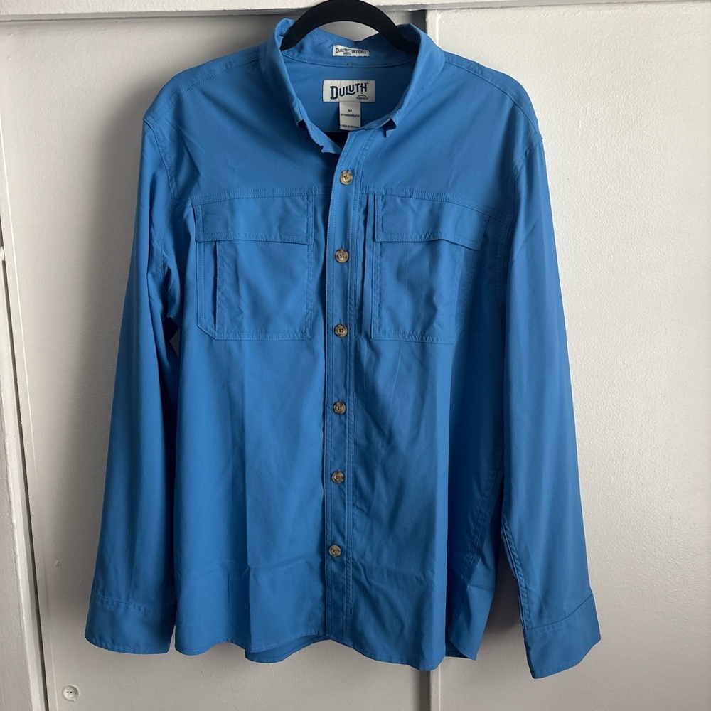 Duluth Trading Co Men's Blue Button Down Shirt